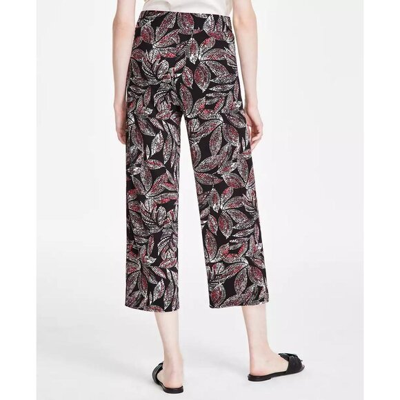 Jones New York Womens Printed Moss Crepe Wide Leg Cropped Pants Size M NWT - Picture 2 of 4
